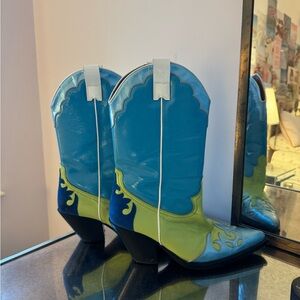 Iconic Toral Blue and Green Cowboy Boots